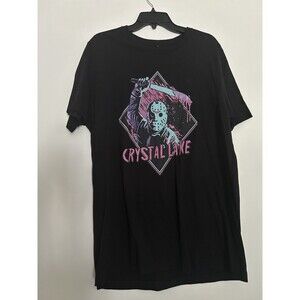 Camp Crystal Lake Jason Voorhees Nightmare On Elm St Retro Purple & Teal Men XL